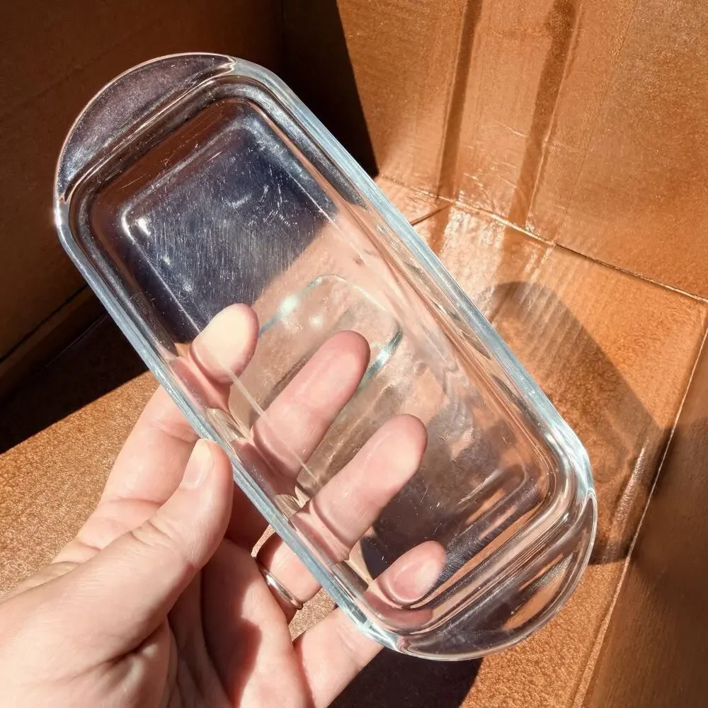 Clear Glass Butter Dish With Lid Covered Butter Keeper Kitchen Tabletop Serving
